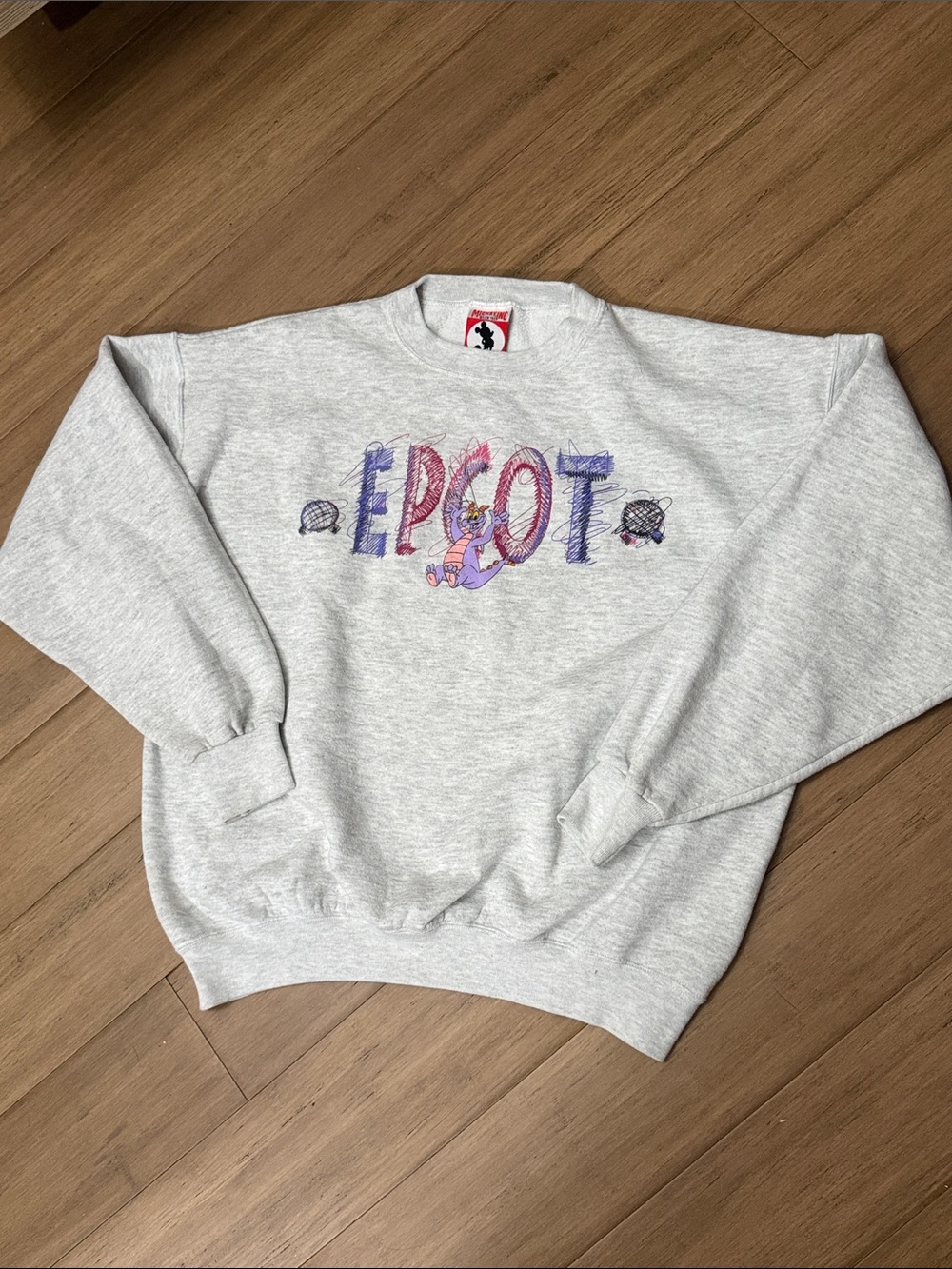 Rare Vintage Disney EPCOT Figment Scribble Graphic Sweatshirt USA